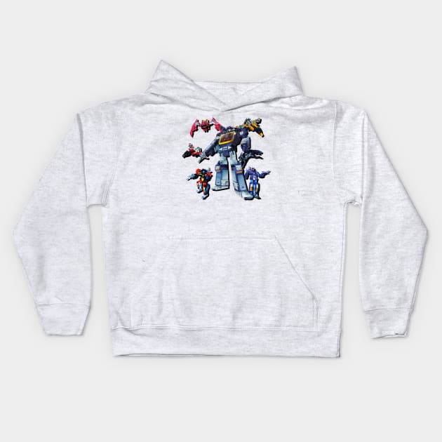 Masterpiece Soundwave and Cassettes Kids Hoodie by Draconis130